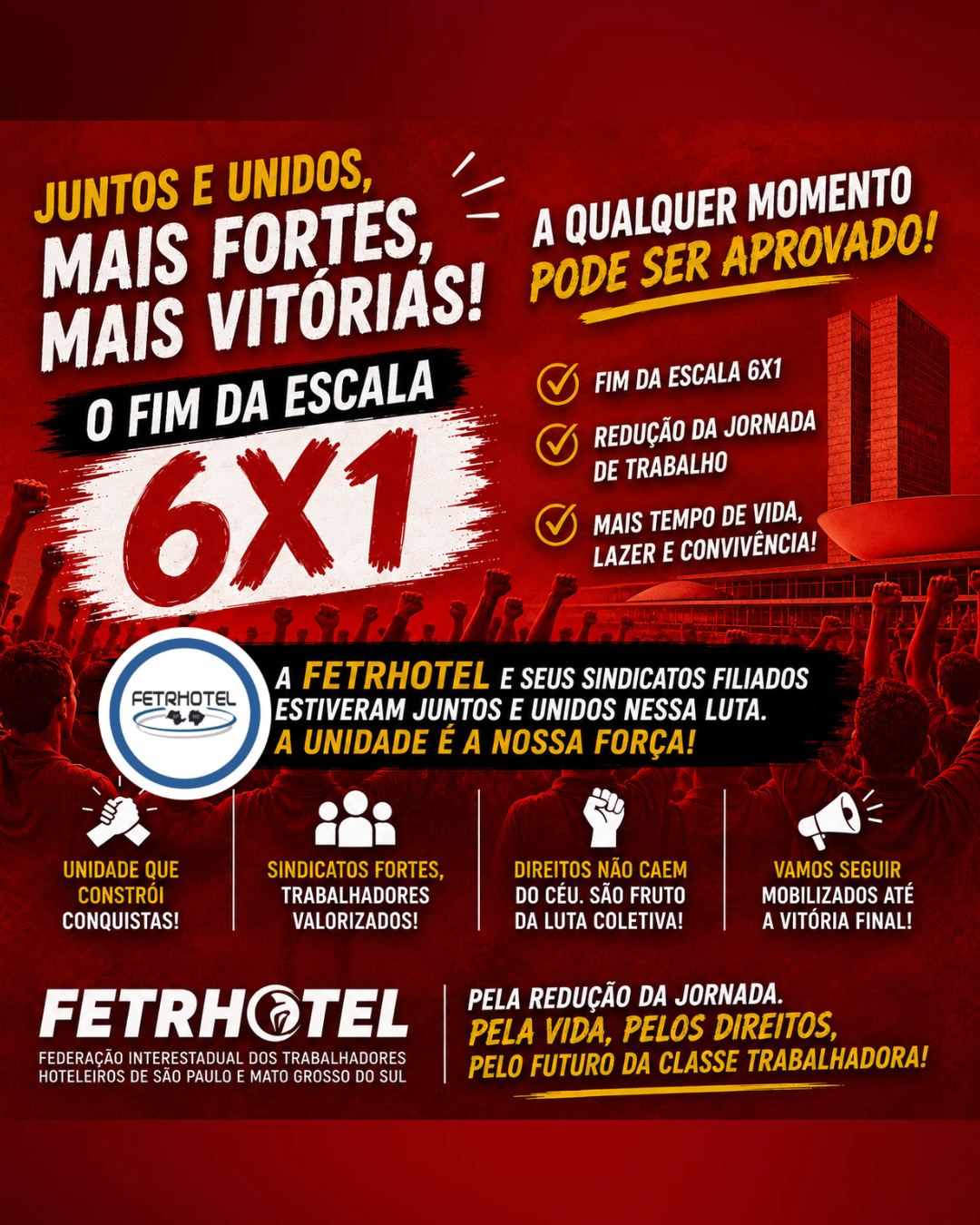 Juntos na luta pela redução da jornada